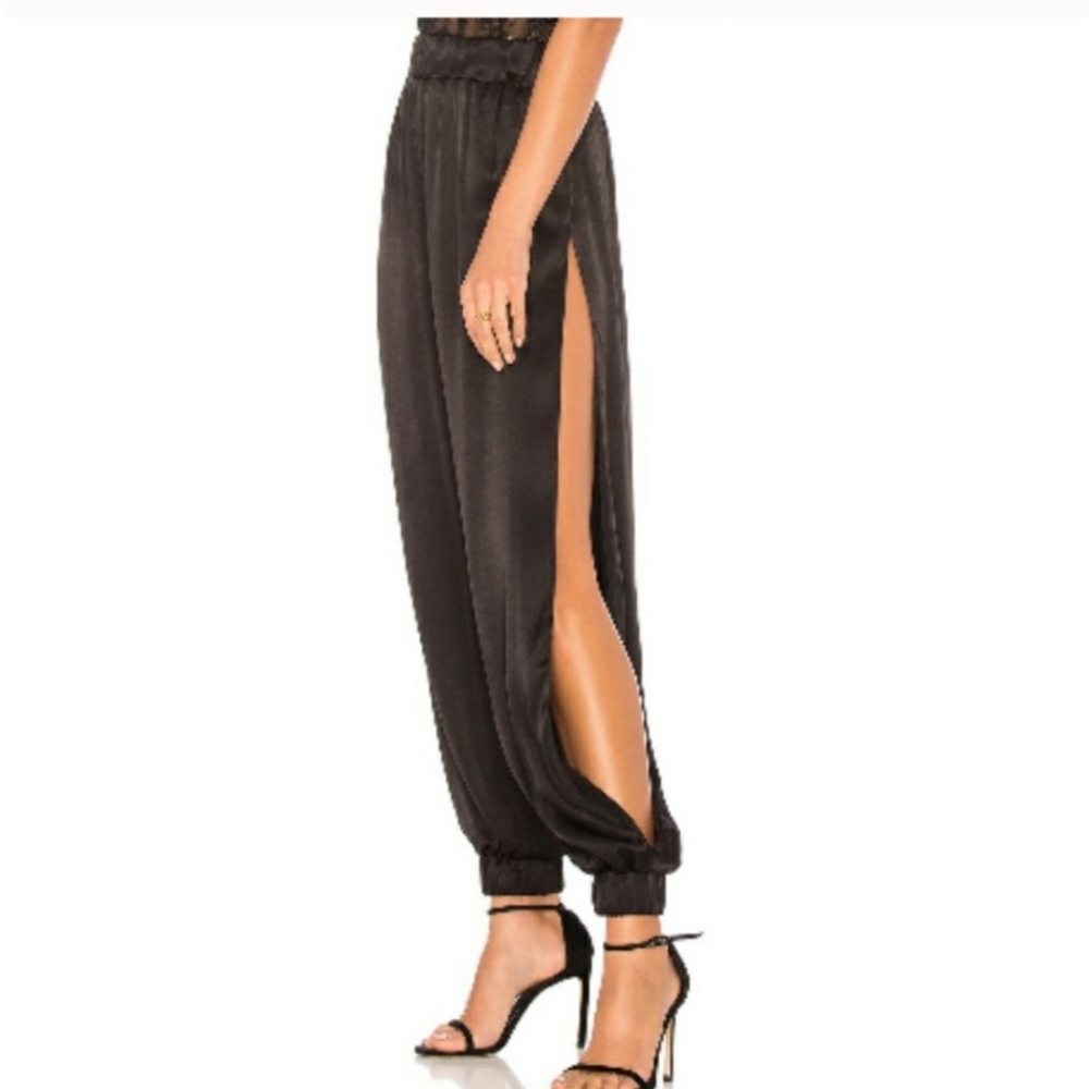 Lovers + Friends Black Satin "Tristan" pants, XXS